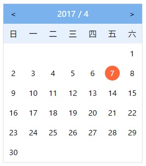 用javascript实现一个简单的日历